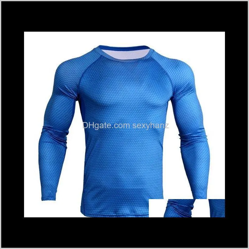 new 3d printed t shirts men compression shirt thermal long sleeve t shirt mens fitness bodybuilding skin tight quick dry tops inty#