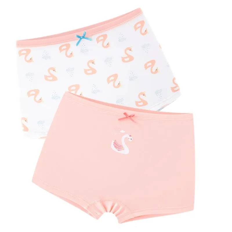 Girls Cotton Boxer Underwear Set Purple, Blue, And White Stretchy