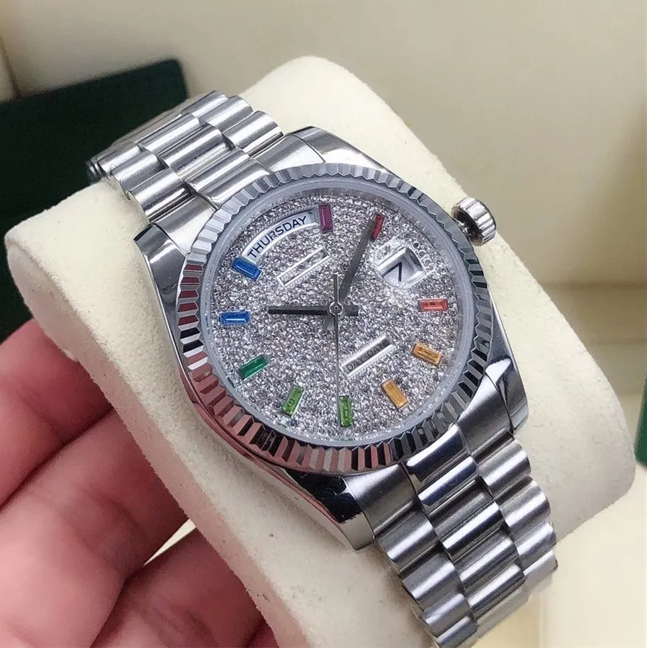Orologio Meccanico Automatico Di Lusso Con Diamanti Colorati Vetro Zaffiro Da 36 Mm Acciaio Inossidabile Impermeabile Regalo Da Donna Da 87 42 DHgate