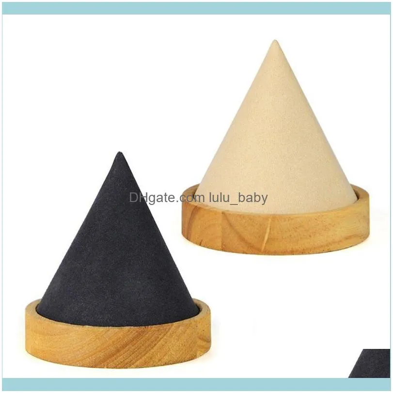 Cone Shape Wooden Bangle Bracelet Anklet Jewelry Display Stand Ring Watch Holder 652B Pouches, Bags