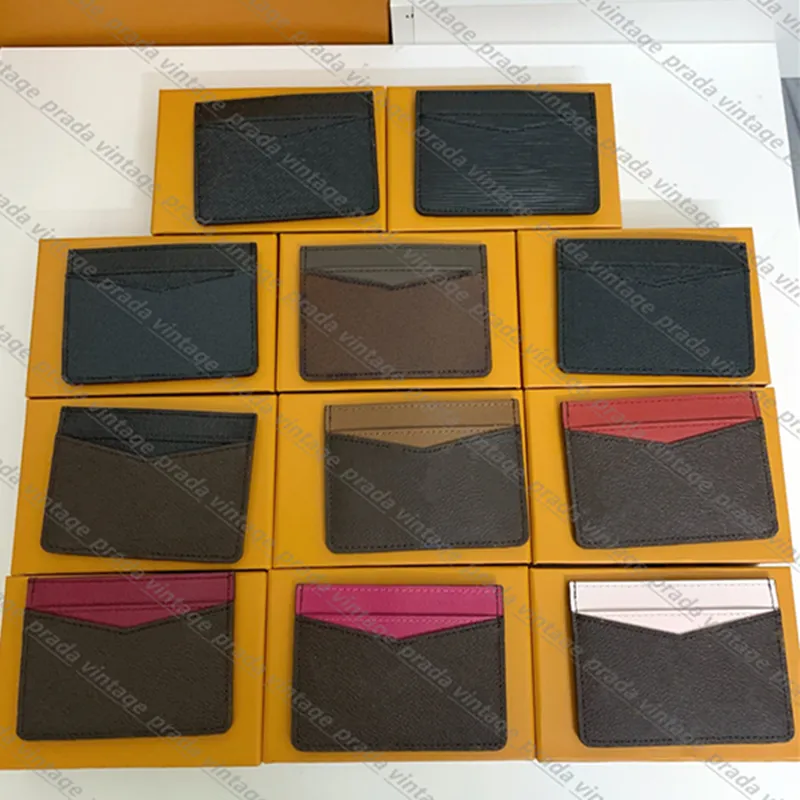 Top quality Genuine Leather Holder Luxurys Designers Fashion handbag Men free Women's Coin Card Holders Black Lambskin Mini Wallets Key Purse Pocket Interior Slot