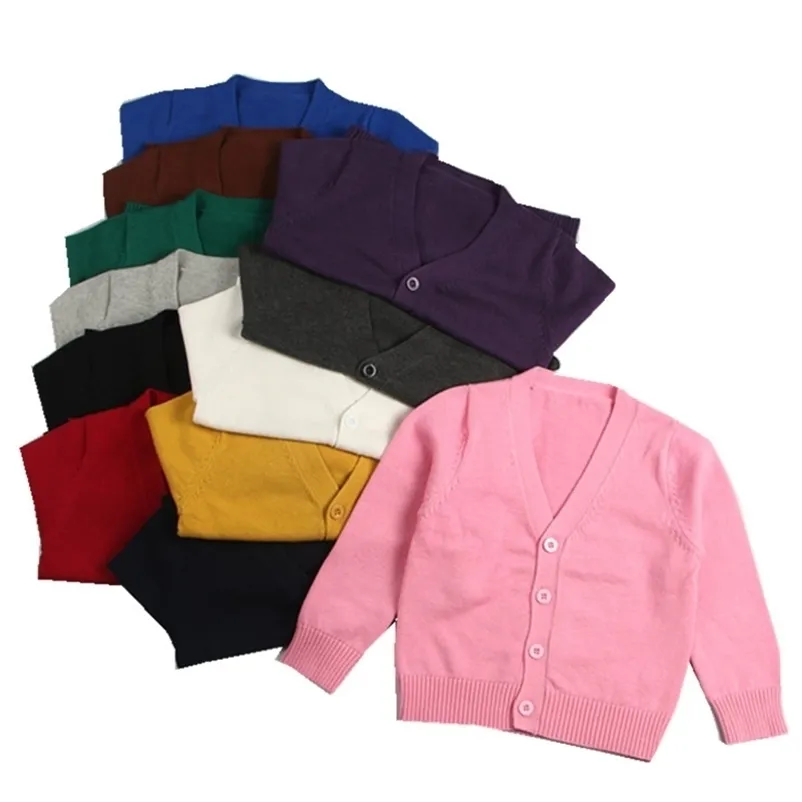 Marca de algodão bebê meninas cardigã crianças sweatercoat crianças camisola jaqueta menina outwear outono casaco roupas criança 210521