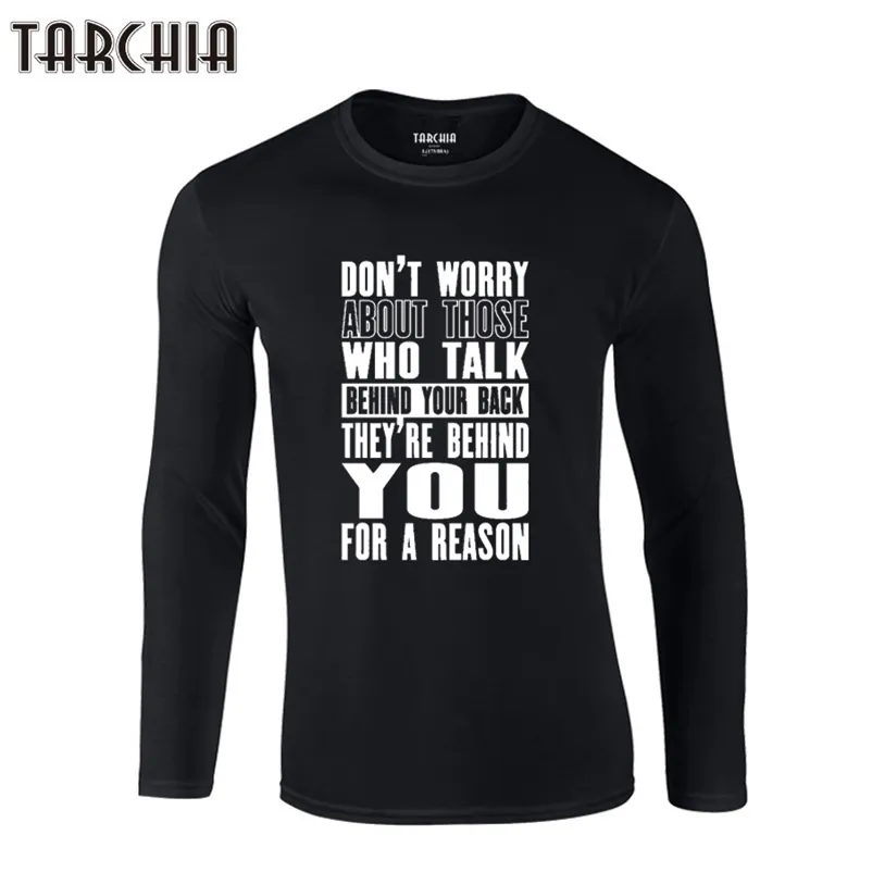 TARCHIA Inspiring Motivation Citation T-shirts Marque Vêtements Tshirt Hommes Tendance Slim Fit T-shirt à manches longues Hommes 100% coton 210409
