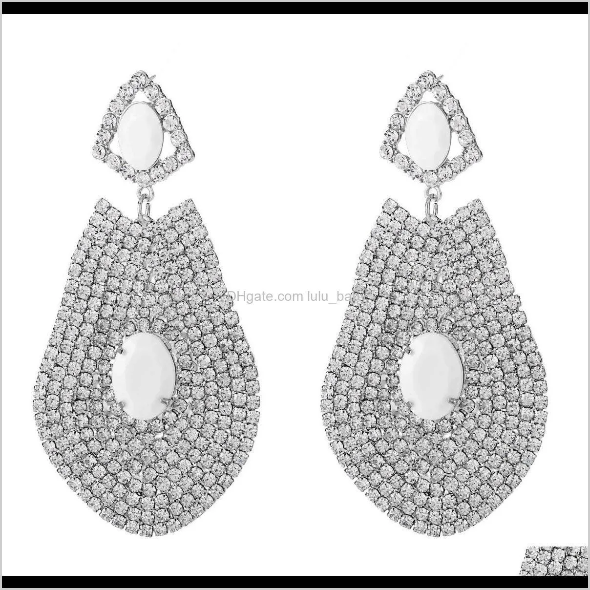 exaggerated water drop shaped diamond earrings geometric earrings women`s autumn earrings bohemian style