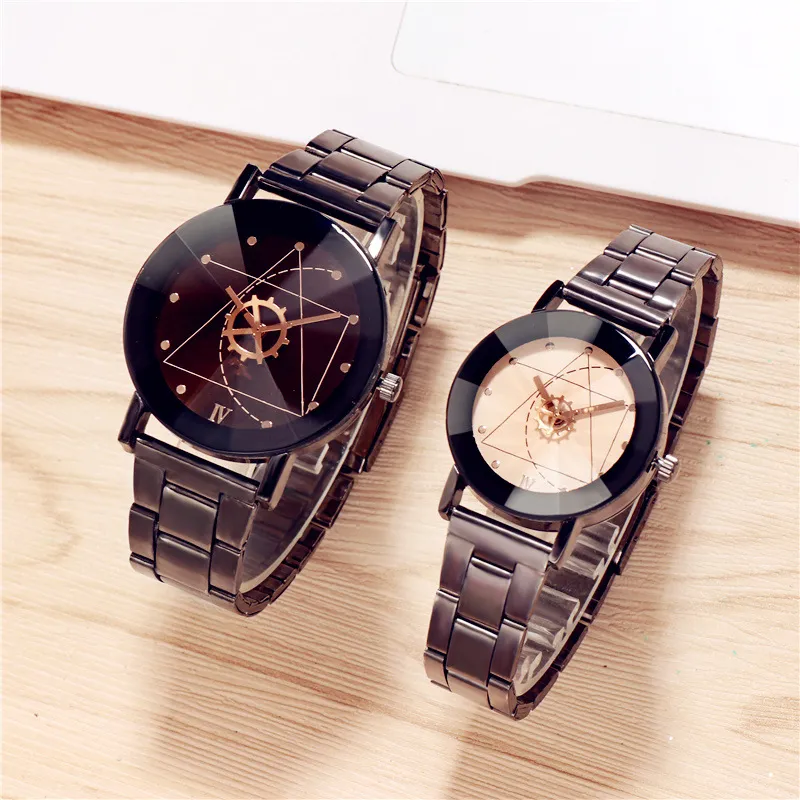 Lovers regarde des montres de couple pour hommes Women Fashion Quartz Watch avec un groupe en alliage mineral robe robe bracelettes de bracelet