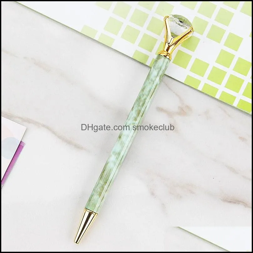 Marbling Ballpoint Pens Big Diamond Pen Crystal Pens Stationery Ball pen Home Office School Supplies package opp bag