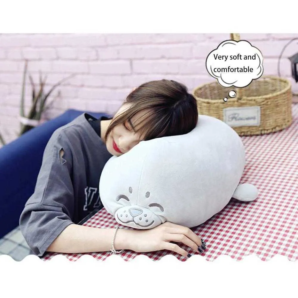 YINGGG Plush Cute Seal Pillow Stuffed Cotton Soft Animals Toy Gray 23.6 inches 60 cm Gifts for Kids Couples Adults on Christmas 210611