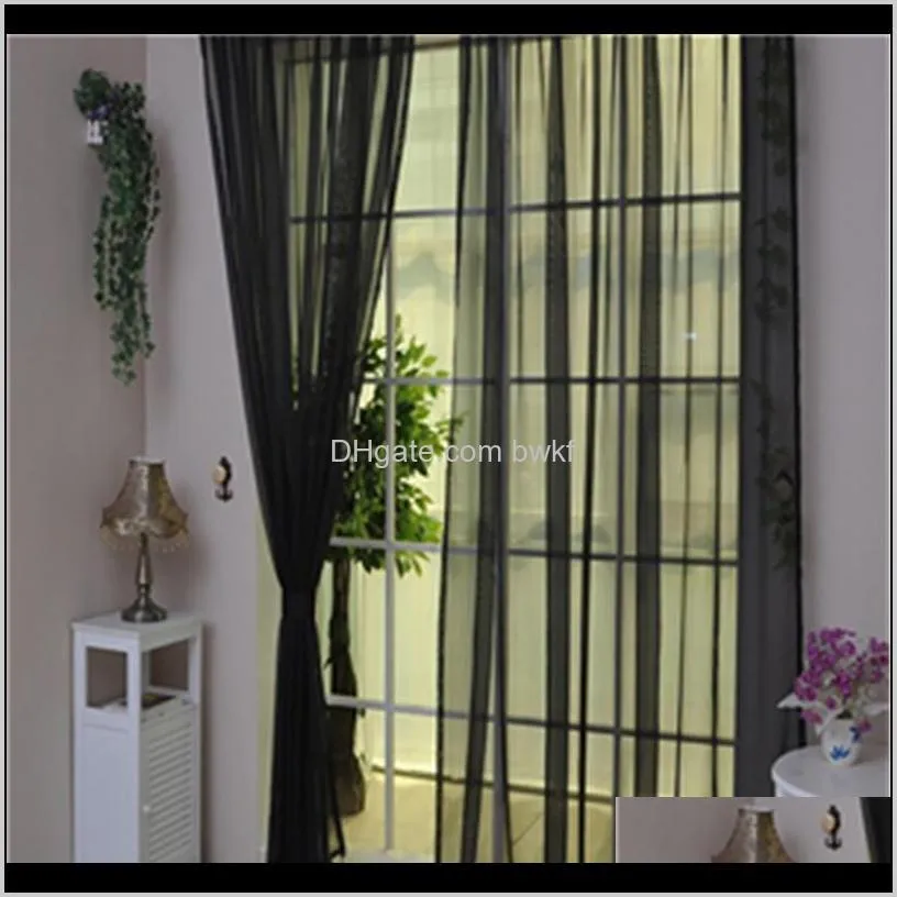 window home purple curtain 1 pcs pure color tulle door window curtain drape panel sheer scarf valances *30 gift drop new