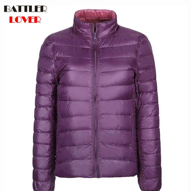 Two Face Wear Light Down Coat Women Winter Ultralight White Duck Down Parkas Female Down Jacket Ladies Wadded Warm Coats Parka