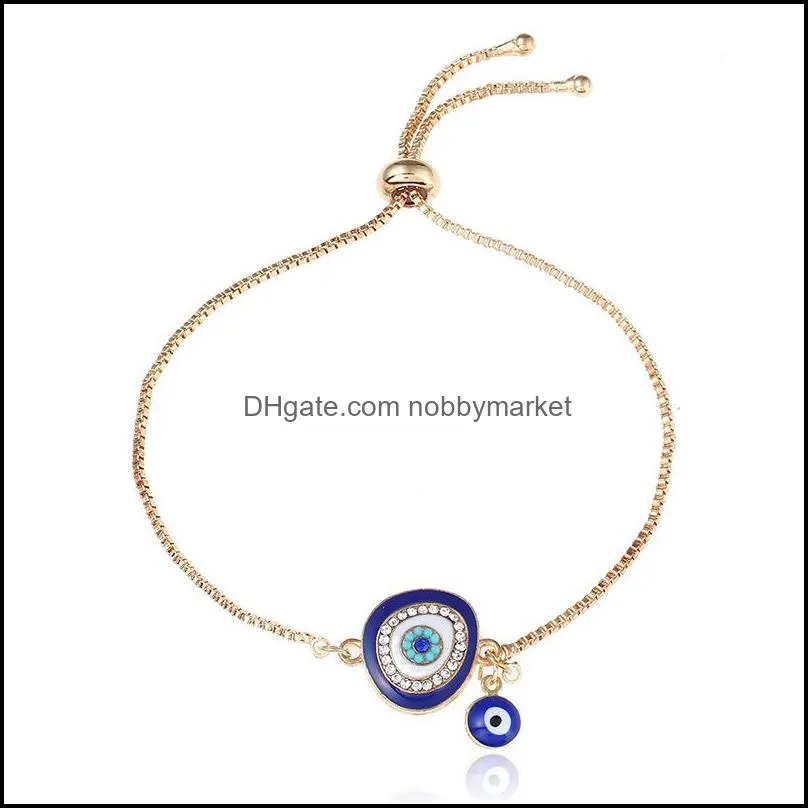 Turkey Blue Evil Eye bracelets For women Men Good Luck Elephant Hamsa Hand Love Letter charm Adjustable chains 2019 Fashion Jewelry