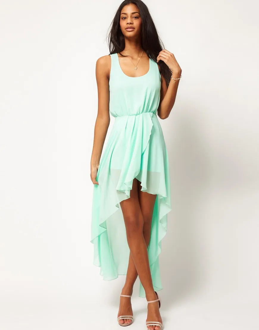 Mint green high low good dress - Official Online Store