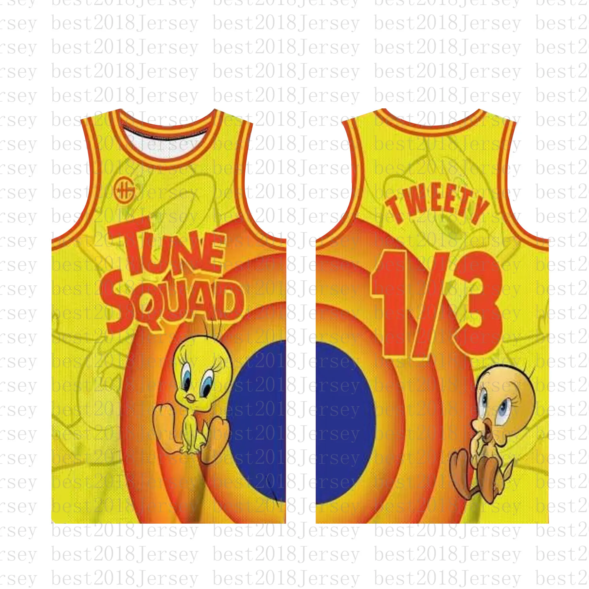 1/3 Tweety NCAA 2021 Movie Space Jam Tune Squad Basketballtrikot Blau 10 Lola! Taz 7 R.RUNNER Lebron 6 James 23 Michael 1 Bugs Orange