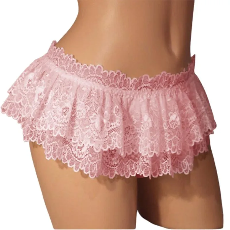 Sexy Ruffled Lace Layered Ruffled Panties For Women And Men Mini Skirted  Briefs With Cross Dressing Costumes And Thong Design From Xiguanchu, $28.03