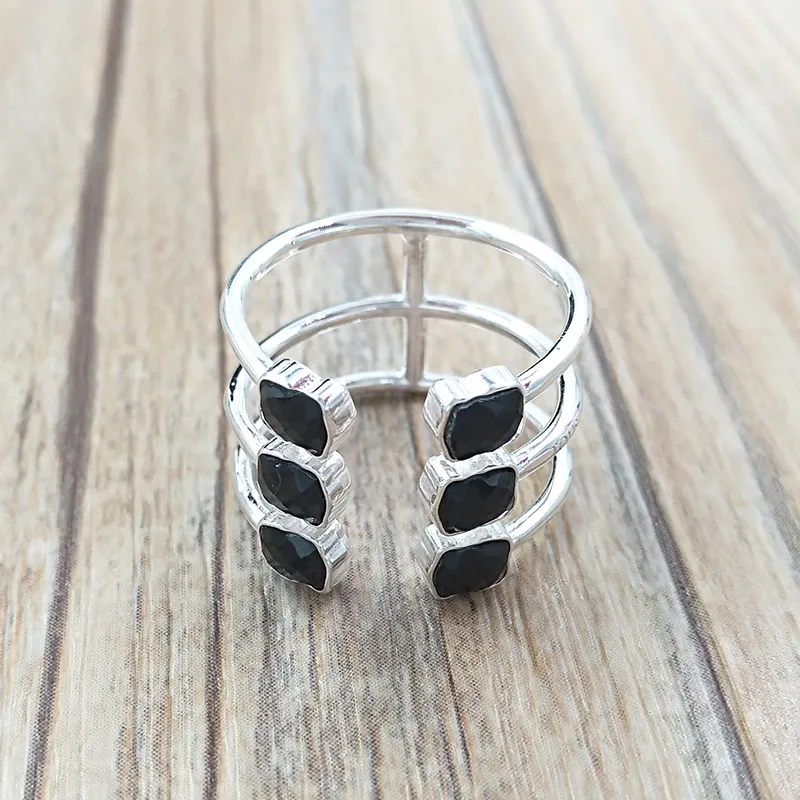 Onyx 925 Sterling Silver Mini Triple Ring Protect With Andy Jewel  C918455520 From Pando_jewel, $20.35