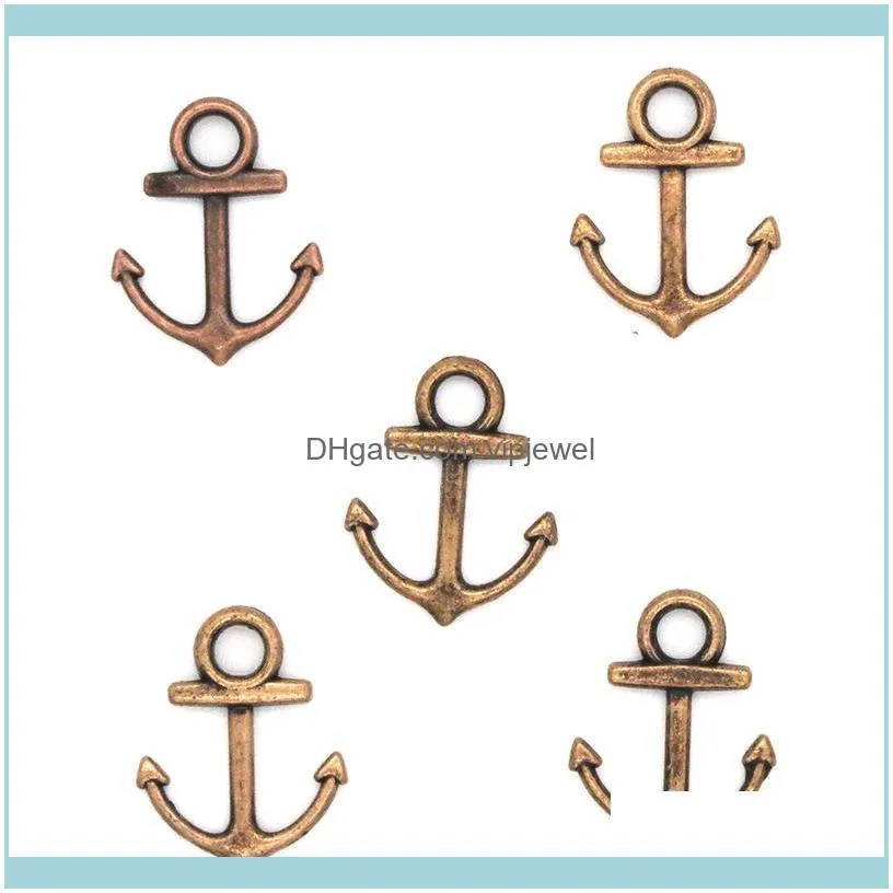 1000pcs 14*19MM diy jewelry Accessories 5 colors bronze silver gold color alloy vintage Ocean anchor charms pendant for bracelet