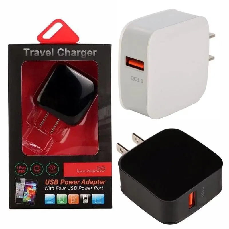 5V 3.1A EU US QC3.0 Usb Wall Charger 18W Fast Adaptive Power Adapter For iphone 11 12 13 14 Samsung S8 S9 S10 note 8 9 Htc