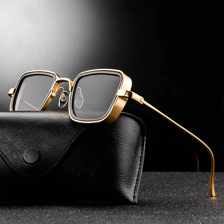 Millionaire Sunglasses Men s Retro Thick Edged Metal Frame Trendy Sun Glasses Mirror Lenses 12 Colors