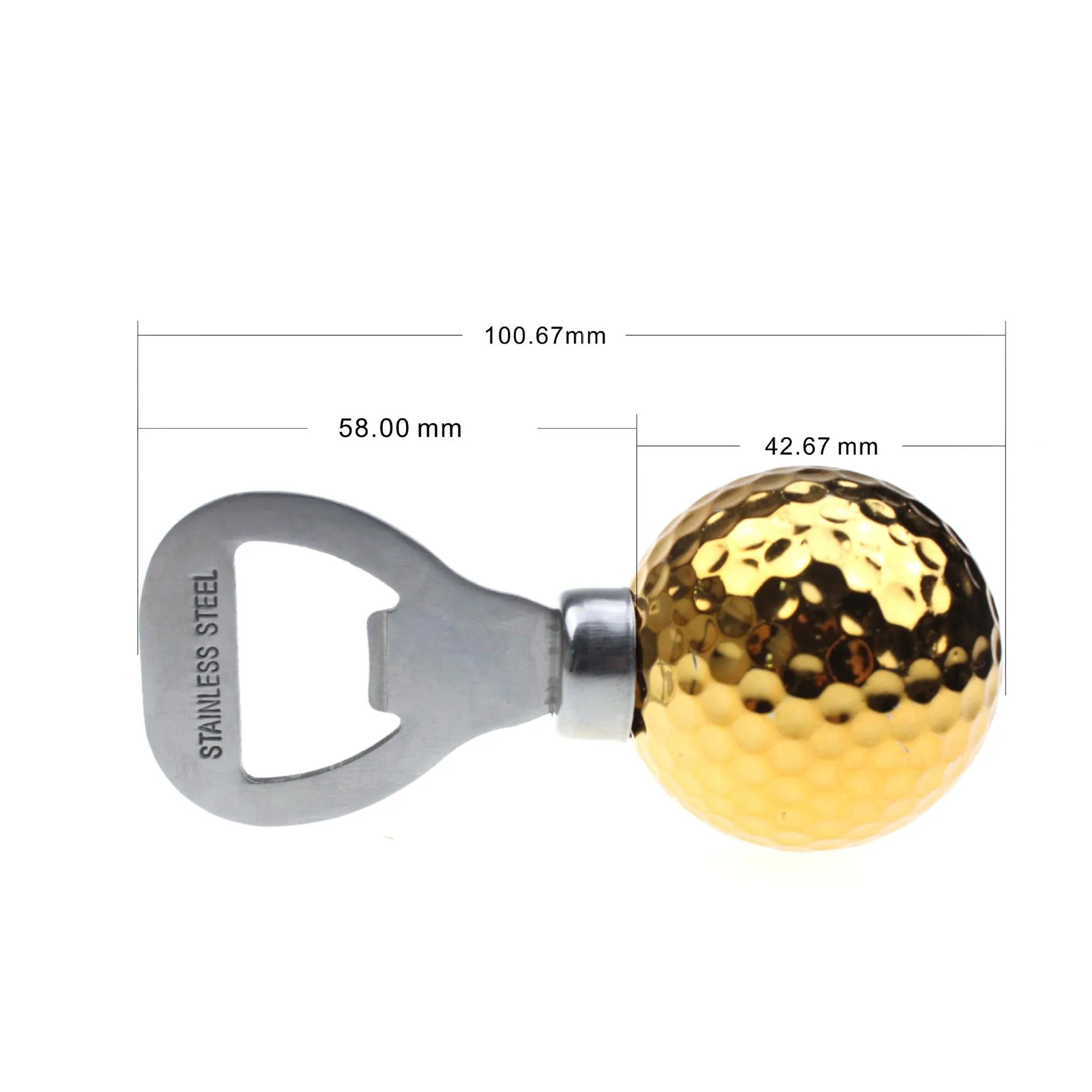 Golf Ball-Shaped Beer Bottle Opener Stainless Steel Beer Opener Corkscrew Home Bar Kitchen Accessory DH5876