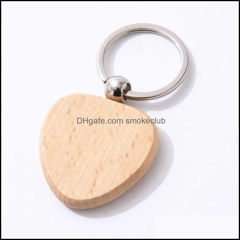 Beech Keychain Party Supplies Spot Blank Solid Wood Keychains Wooden Custom Creative Holiday Small Gift RRD6917