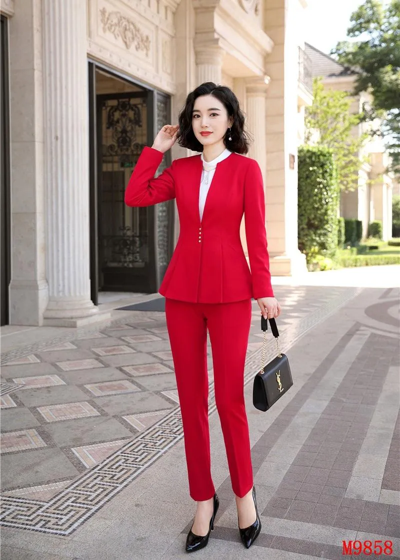 公式通販 女性のスーツのブレザーフォーマルブラックブレザーレディースパンツ女性ビジネスワーク服を着る服を着るパンツスーツolスタイル 大型専門店 Vtech Computer Com