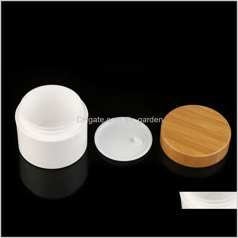 30g 50g 250g 150ml/150g empty high-end wooden lid pot pp jar, bamboo cap plastic white/brown jar,cosmetic cream box n bamboo cap