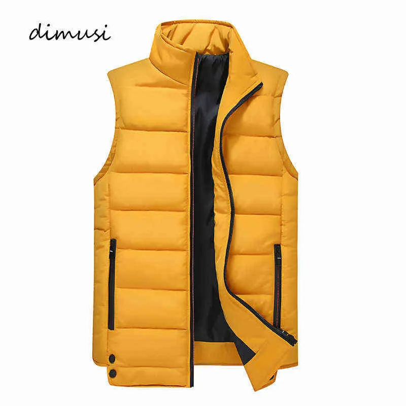 DIMUSI hommes vestes sans manches hiver homme col montant coton rembourré gilet manteaux hommes épais chaud coupe-vent gilets vêtements Y1122