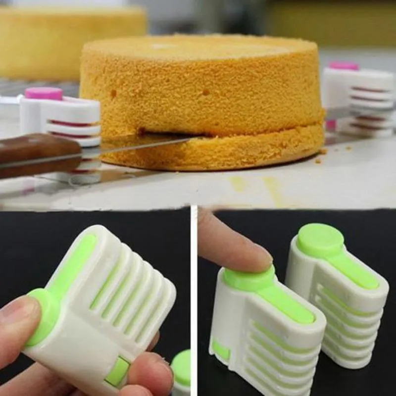 Baking & Pastry Tools 2pcs/set 5 Layers DIY Cake Bread Cutter Leveler Slicer Set Cutting Fixator Decorating For Kitchen