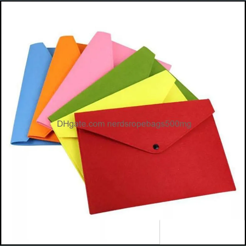 Filing Supplies A4 Felt Document Bag Snap Button File Envelope Storage Bags Document Pouch Files Sorting Folder Office School ZL0291 By