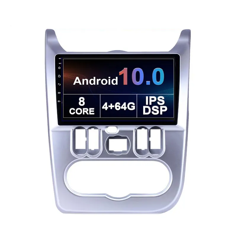 Android Car DVD-spelare för Renault Duster / Logan 2009-2013 Stereo Video Radio 10 tum 4G SIM 8Core med 4 + 64GB