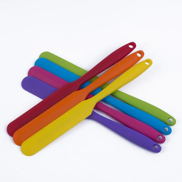 Multicolor Cake Spatula Food Grade Silicone Mixing Batter Dough Scraper Long Handled Butter Knife Baking Cook Tool LX2249