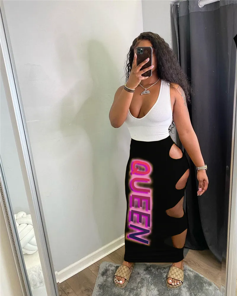 Women's plus size maxi skirts queen clearance