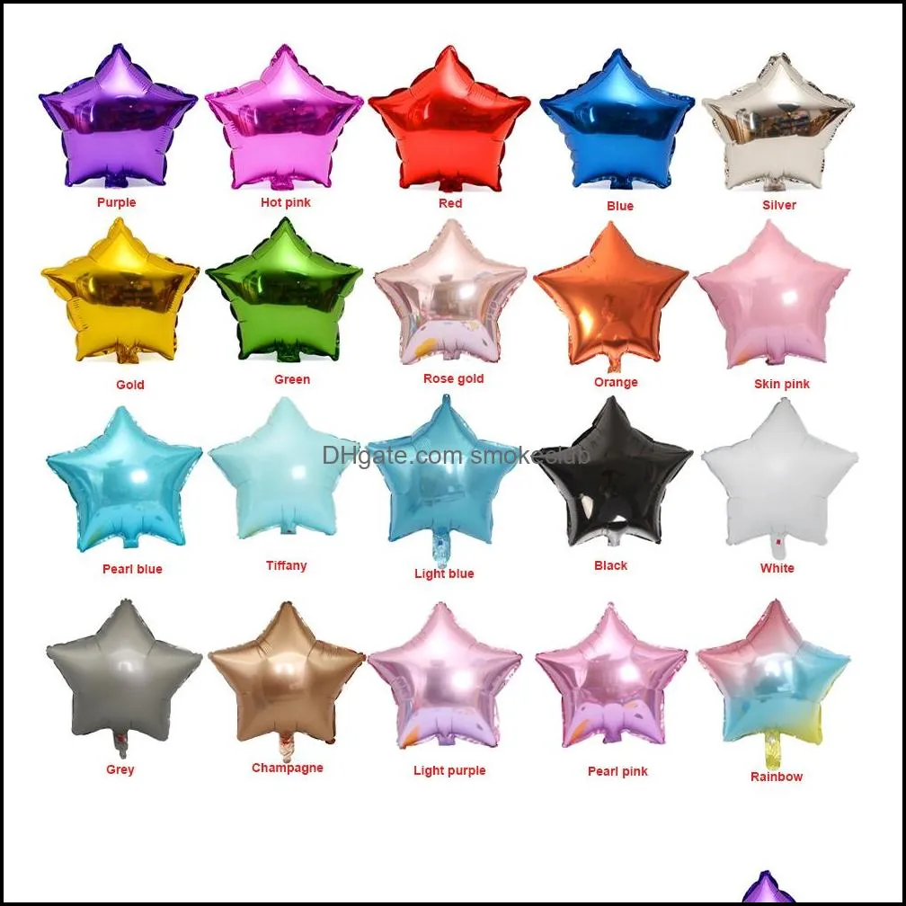 18 inch Five-pointed Star Aluminum Foil Balloons for Party 20 Colors