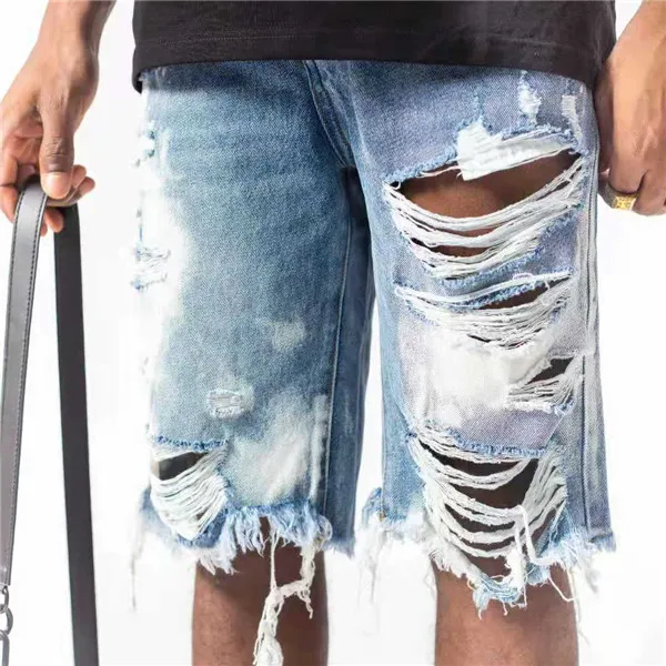 21s Luxurys Designer Mens Short Jeans Summer Classic Pink Stripe Am-jeans Tryck Fluorescerande denim Fashion Hole Tear Design Top 305R