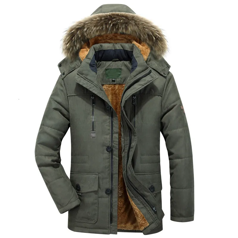 Abrigos de invierno Hombres Australia Chaquetas gruesas para hombre Outwear  Cuello de piel a prueba de viento espesar Parkas cálidas 6xl ropa abrigo