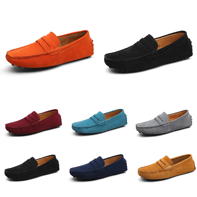 Män Casual Shoes Loafers Triple Black White Choklad Elfenben Gul Ljus Tan Dark Navy Mens Trainers Sneakers Jogging Walking One