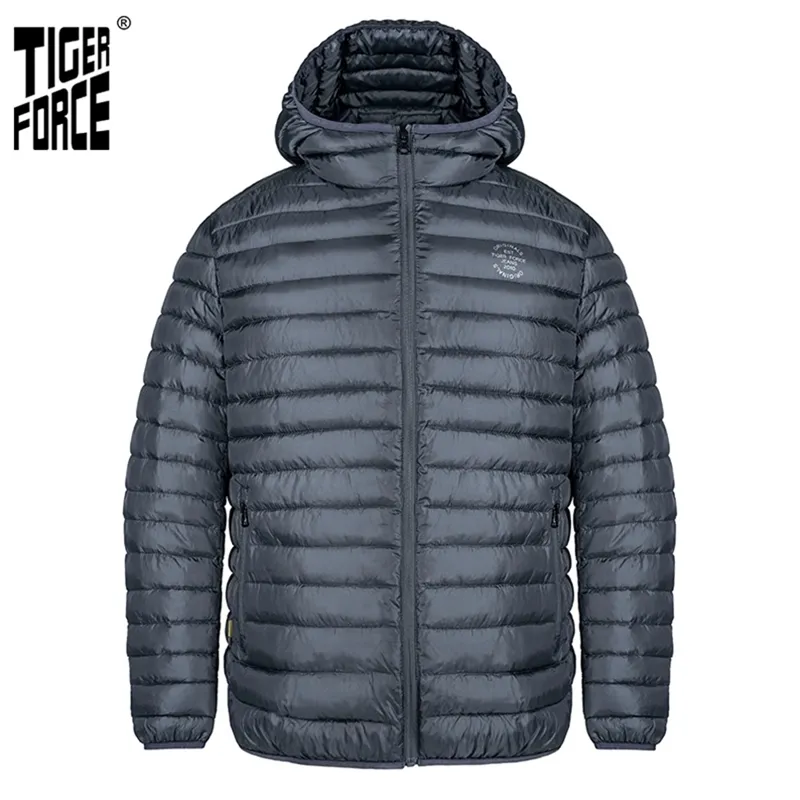 Tiger Force Spring Jacket Män Högkvalitativ Solid Jacka Mäns Hooded Puffer Coat Casual Fashion OuterWear Kläder 50402 211124