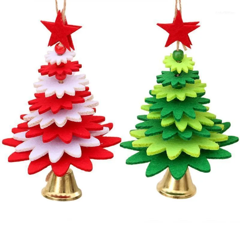 2 adet Noel Dekorasyon Yaratıcı Dokunmamış Noel Ağacı Rüzgar Çanları Kolye DIY Süslemeleri Kapı Asılı Makaleler1