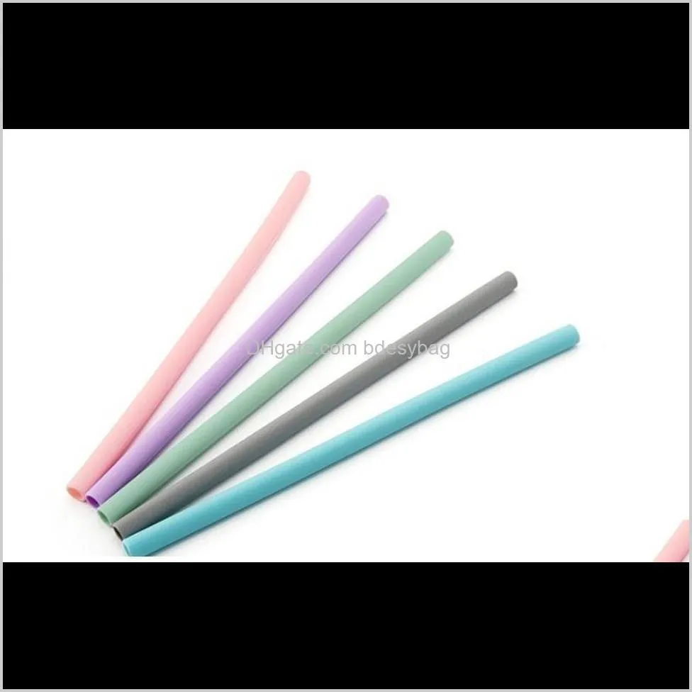 candy color straw silicone drinking straws straight bend food grade for bar home fruit juice recycling candy color straw silicone
