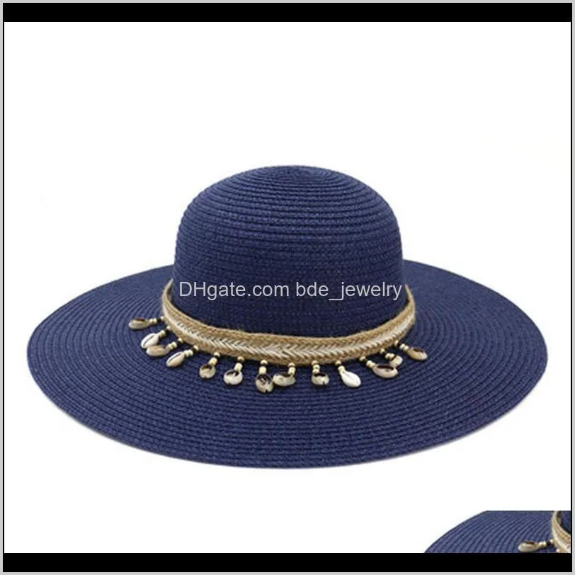 straw hats women spring summer solid big brim with chain band sun hat elegant fascinator outdoor party beach casual women hats