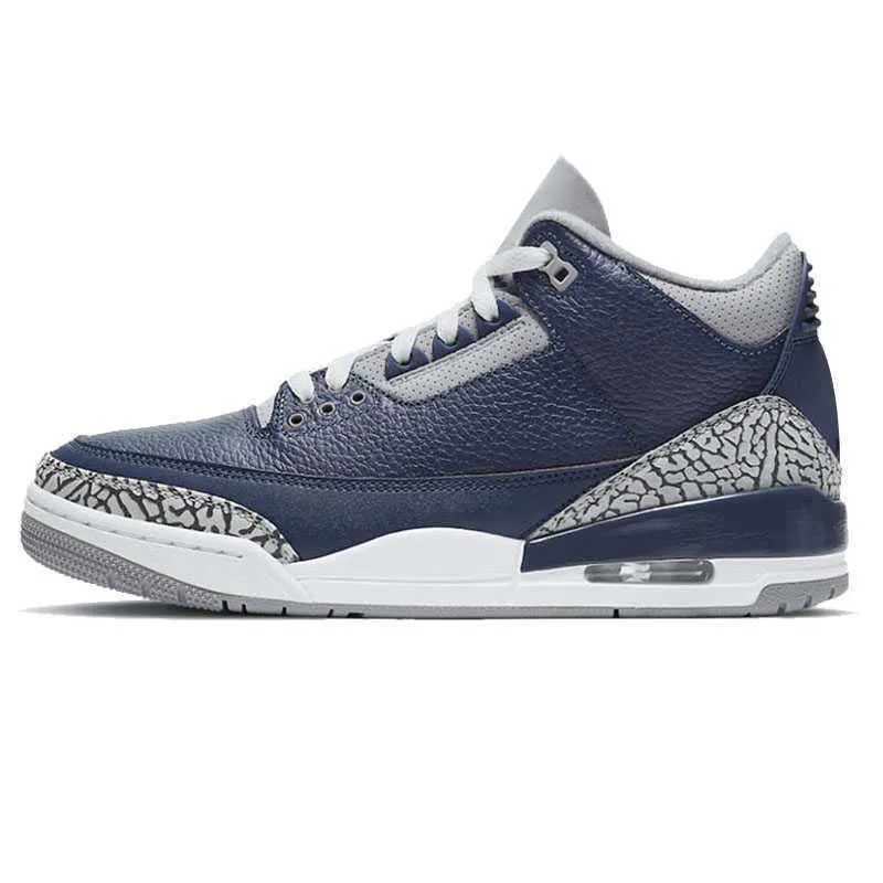 With Box Georgetown Midnight Navy Jumpman 3 Mens Basketball Shoes 3s Cool Grey UNC Laser Orange Katrina Black Cement Tinker Hatfield Trainers Sneakers