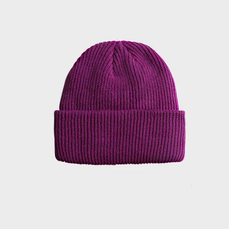 Acrilico Tinta unita Addensare cappello lavorato a maglia cappello caldo Skullies cappello beanie per uomo e donna 158 Y21111