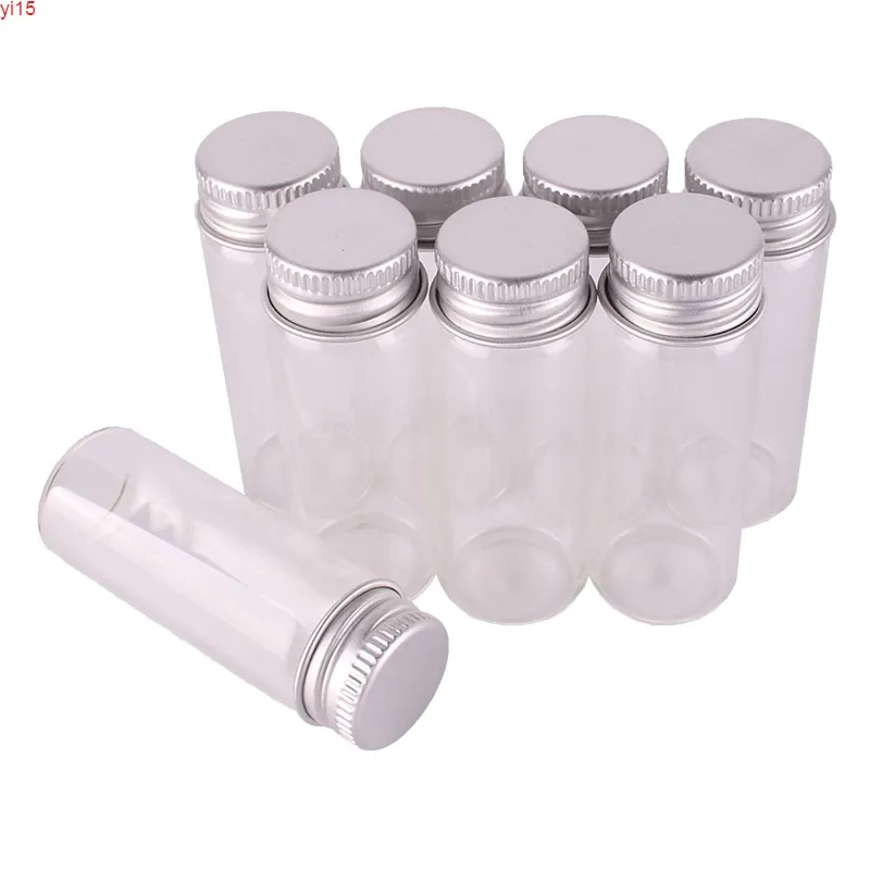 50st Storlek 22 * ​​60mm 14ml Transparent Glas Parfym Spice Flaskor Tiny Jars Flaskor med Silver Skruvlock DIY Craftgood Qty