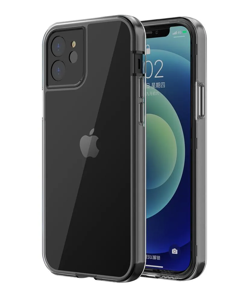 Transparente stoßfeste Kameraschutz-Telefonhüllen für iPhone 11 12 Mini 13 Pro Max X XR 6 7 8 SE2020 Weiche TPU 2-in-1-Hülle