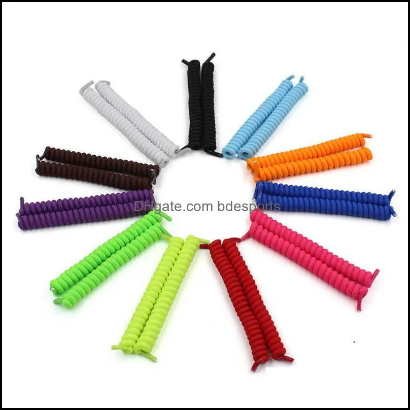Shoe Parts & Accessories Shoes Curly Elastic Unisex Shoelaces Personalized Fashion Mticolor Sports Round Shoelace No Need To Tie Laces Drop