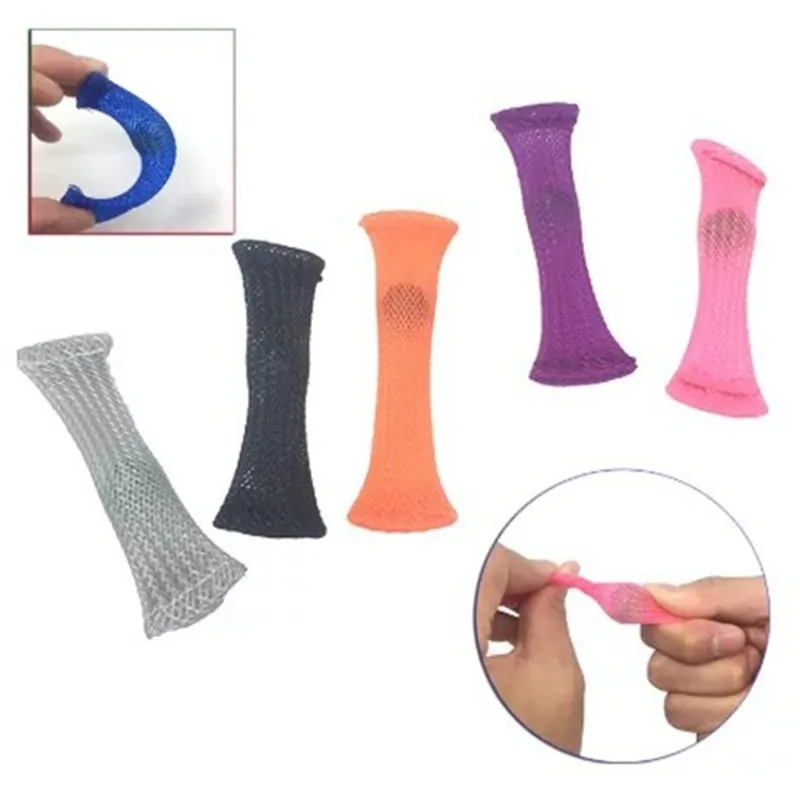 Marmeren Mesh Fidget Speelgoed Party Gunst Squeeze Sensorische Gevlochten Meshes Buis Marmer Ballen Voor Volwassenen Kinderen Autisme ADHD Angst Therapie Decompressie Speelgoed Eenvoudig te reinigen