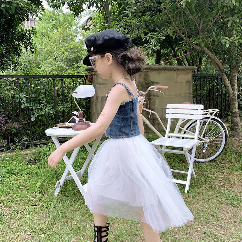 Girls Clothes Set Jeans Shirt and White Tutu Skirt Sets Toddler Girl Cool Sets Summer Outfits Fashion Sets Girls Clothes 210715