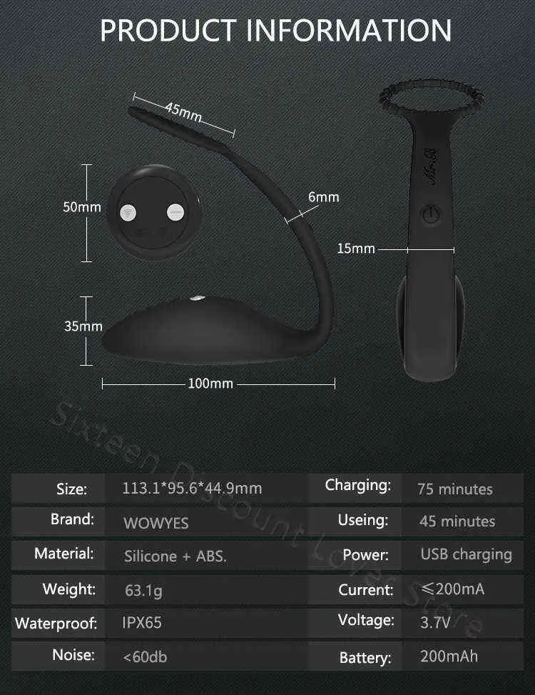 Electric Shock Prostate Massager With Wireless Remote Control_voghion.com
