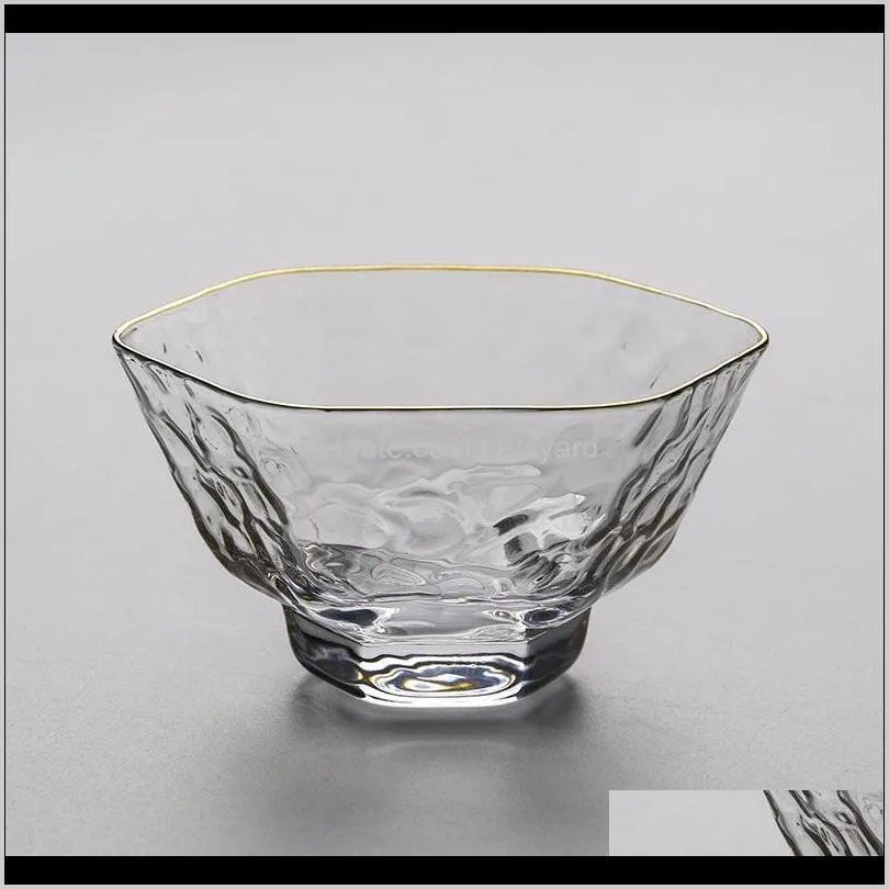 japanese tea set single cup can be traced gold master plum blossom fair mug transparent crystal ice crack glass wine glasses