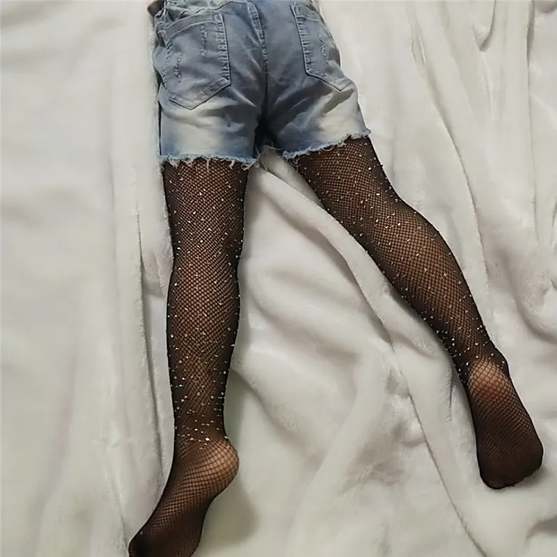 Kids Black Fishnet Tights