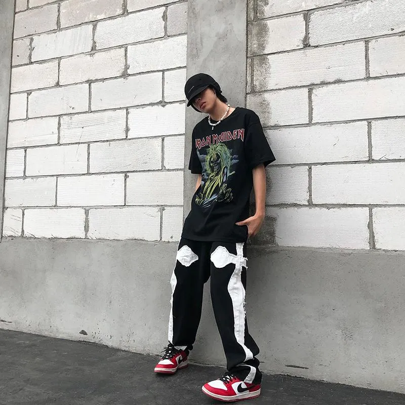 購入日本 メンズジーンズストリートステッカー甘いクールなファッションブランドインサイドニッチデザインセンスハイ 入荷量 Acelerando Com Ec